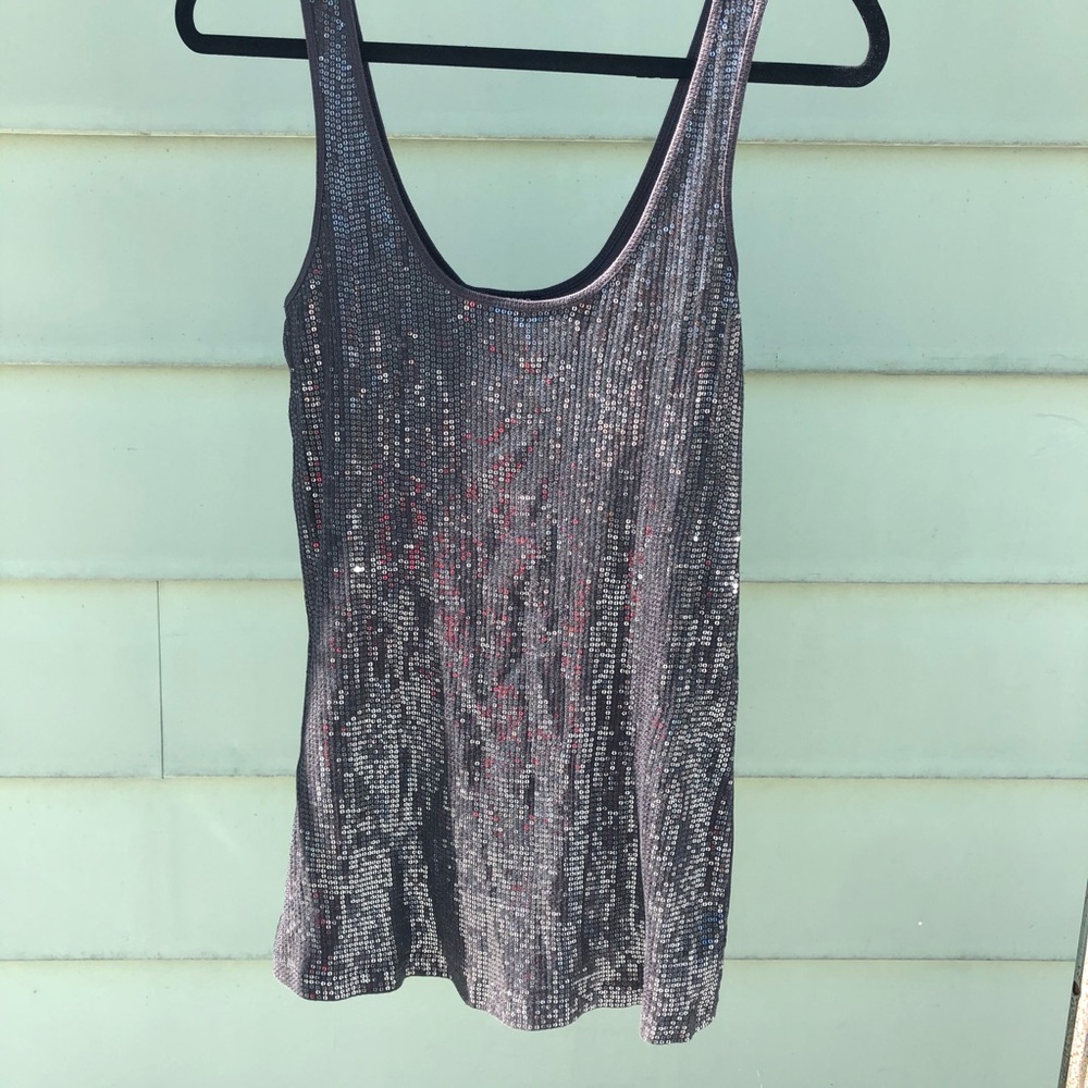 Gray sparkly tank top